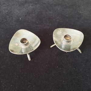 COHR DENMARK   Silver Plated Vintage Shiny 2 Pcs Candle Holders